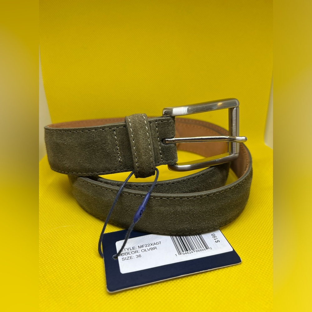 NWT NEW | Peter Millar Green Suede Belt Sz 36